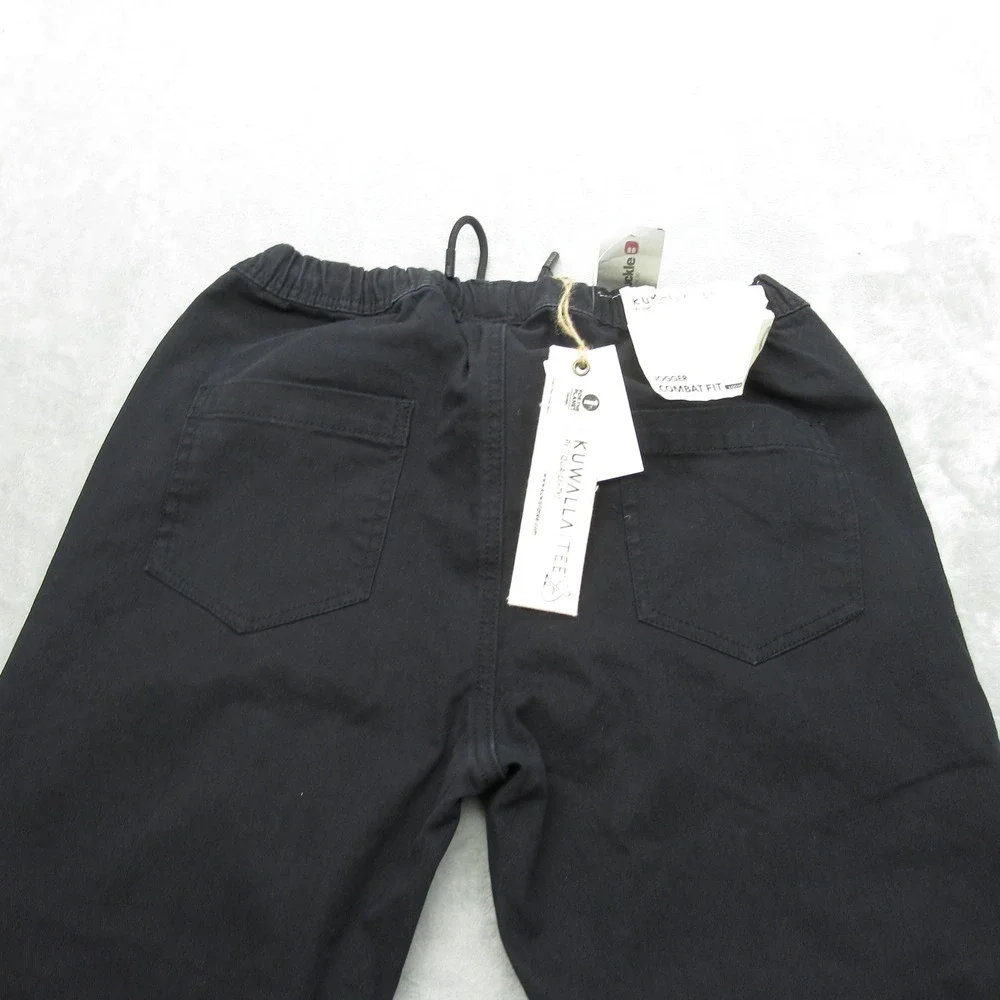 Kuwalla Tee‎ Pants Mens Small Black Drawstring Waist Combat Fit Jogger 29x26 NEW